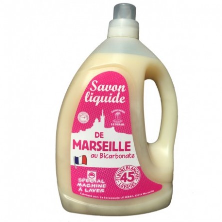 Savon liquide de Marseille spécial machine à laver Fleurs Blanches 3 L