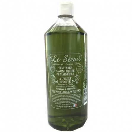 Recharge savon de Marseille liquide à base d'huile d'olive le Sérail 1 L