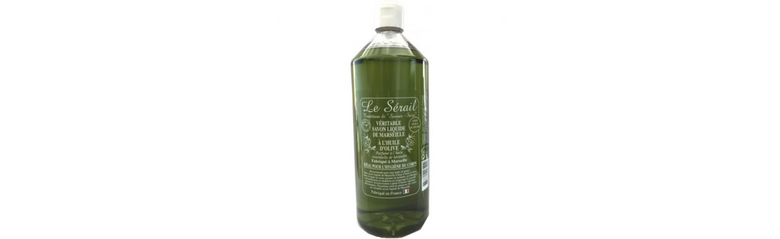Recharge savon de Marseille liquide à base d'huile d'olive le Sérail 1 L