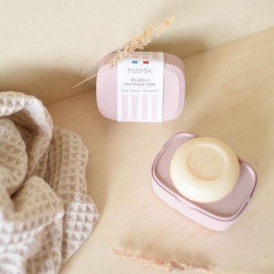 Boîte à savon hermétique pour transporter vos savons et shampoings solides, sert aussi de porte-savons. MAMIK